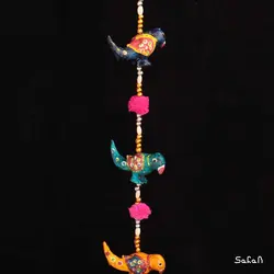 آویز برنجی و پارچه هندی