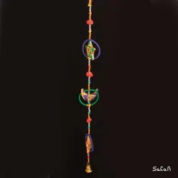 آویز برنجی و پارچه هندی