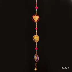 آویز برنجی و پارچه هندی