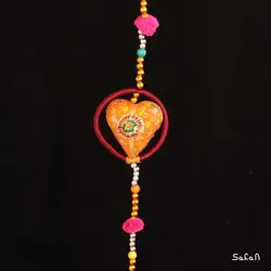 آویز برنجی و پارچه هندی