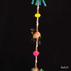 آویز برنجی و پارچه هندی