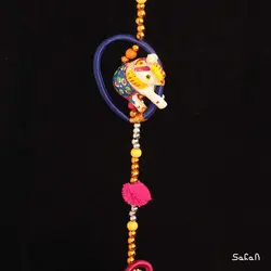 آویز برنجی و پارچه هندی