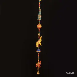 آویز برنجی و پارچه هندی