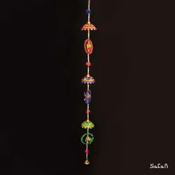 آویز برنجی و پارچه هندی