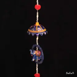 آویز برنجی و پارچه هندی