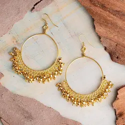 گوشواره هندی برنجی منگوله دار