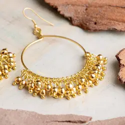 گوشواره هندی برنجی منگوله دار