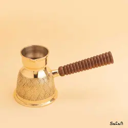 قهوه جوش برنجی طلایی بدون در مدل دالبر سایز 2