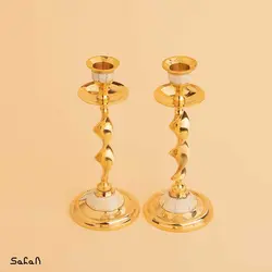 شمعدان جفت برنج و صدف 5213