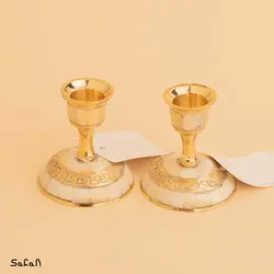 شمعدان جفت برنج و صدف 5257