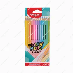 مداد رنگی 12 رنگ پاستلی مپد مدل COLOR PEPS PASTEL