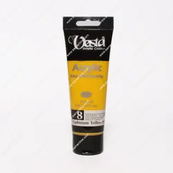 رنگ اکریلیک تک رنگ وستا 75 میلی لیتری کد Cadmium Yellow Pale Hue 8