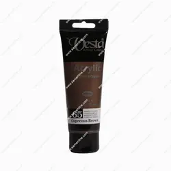 رنگ اکریلیک تک رنگ وستا 75 میلی لیتری کد CUPREAUS BROWN 65