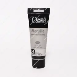 رنگ اکریلیک تک رنگ وستا 75 میلی لیتری کد Iridescent White 54