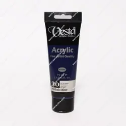 رنگ اکریلیک تک رنگ وستا 75 میلی لیتری کد Phthalo Blue 30