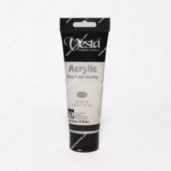 رنگ اکریلیک تک رنگ وستا 75 میلی لیتری کد Titanium White 40