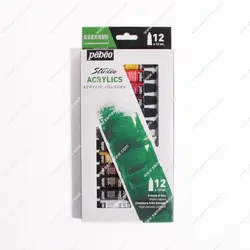 رنگ اکریلیک 12 رنگ 12 میلی لیتر پ ب او