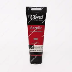 رنگ اکریلیک تک رنگ وستا 75 میلی لیتری کد Cadmium Red Deep Hue 6