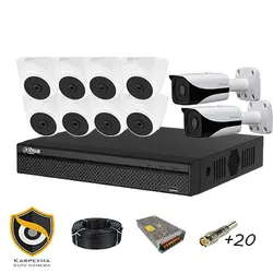 پکیج دوربین مداربسته داهوا 10 عددی ( نقره ای ) | نمایندگی فروش دوربین مداربسته داهوا