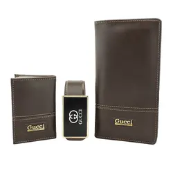 ست چرم مصنوعی مردانه سه تیکه GUCCI