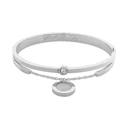 دستبند النگویی استیل زنانه طرح BVLGARI