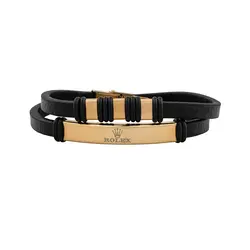 دستبند چرم اسپرت دو دور برند ROLEX