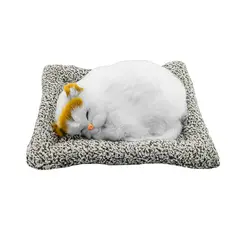 فیگور عروسک گربه خوابیده سفید موزیکال