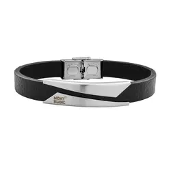 دستبند چرم اسپرت برند MONT BLANC یک دریف ساده