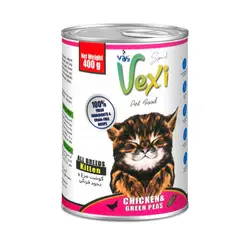 کنسرو بچه گربه وکسی مدل پته با طعم مرغ و نخود فرنگی ۴۰۰ گرمی