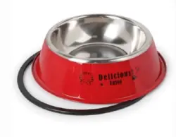 ظرف غذای استیل رنگی سگ و گربه ضد لغزش سایز 15 سانتی متر - پت شاپ آنلاین اورنگ پت