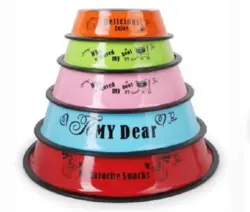 ظرف غذای استیل رنگی سگ و گربه ضد لغزش سایز 18 سانتی متر - پت شاپ آنلاین اورنگ پت