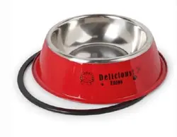 ظرف غذای استیل رنگی سگ و گربه ضد لغزش سایز 18 سانتی متر - پت شاپ آنلاین اورنگ پت