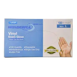 دستکش بدون پودر وینیل سایز متوسط 100 عددی