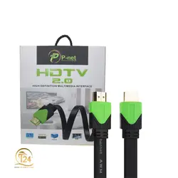 کابل HDMI فلت P-net 4K Ver2.0 به طول 5 متر