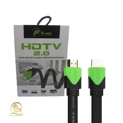 کابل Hdmi P-net 4K Ver2.0 مدل فلت به طول 3 متر
