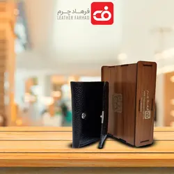 کیف پول چرم نیم جیبی سفارشی طبیعی تبریز