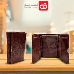کیف پول چرم نیم جیبی سفارشی طبیعی تبریز