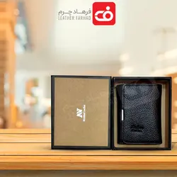 کیف پول چرم نیم جیبی سفارشی طبیعی تبریز