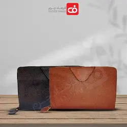 کیف دستی پاسپورتی دور زیپ آلبوم دار چرم طبیعی تبریز