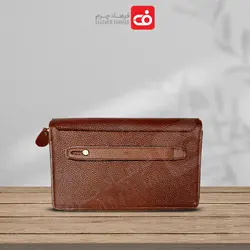 کیف دستی پاسپورتی دور زیپ آلبوم دار چرم طبیعی تبریز