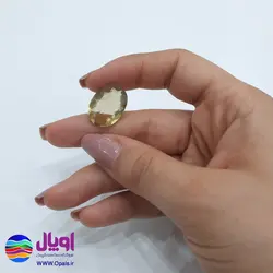 نگین کوآرتز لیمویی بیضی 10 قیراط