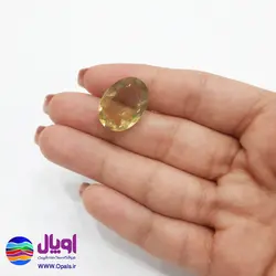 نگین کوآرتز لیمویی بیضی 10 قیراط