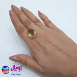 نگین کوآرتز لیمویی بیضی 10 قیراط
