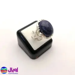 انگشتر نقره مردانه با نگین لاجورد بیضی 4.15 گرم
