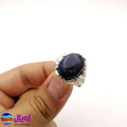 انگشتر نقره مردانه با نگین لاجورد بیضی 4.15 گرم