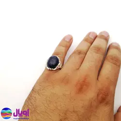 انگشتر نقره مردانه با نگین لاجورد بیضی 4.15 گرم