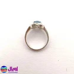 انگشتر نقره زنانه با نگین توپاز بیضی 2.1 قیراط
