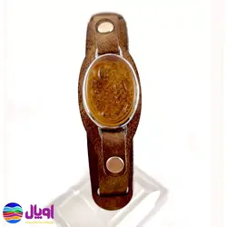 دستبند چرم شتری با نگین سندلوس 1.4 گرم