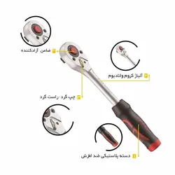 فروش ویژه دسته بکس جغجغه 24 دنده فورس مدل 802 | ابزار پیشه