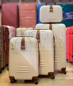 خرید چمدان اسکای چرم وسط سایز متوسط از جنس پلی کربنات نشکن - چمدانکده